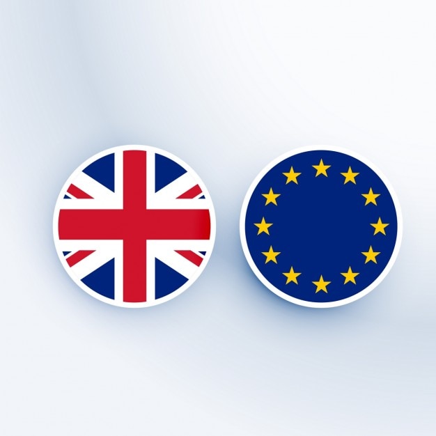 United kingdom and european union badges