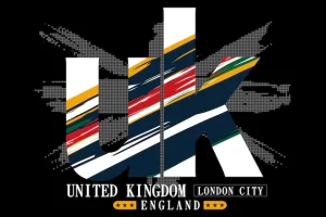 Vector united kingdom uk lettering stylish design