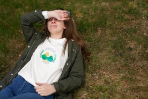 Young adult wearing forest apparel tshirt