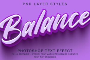 3d solid purple editable text style effect
