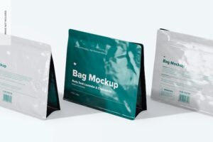 8 oz bags mockup, perspective view