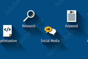 SEO search engine optimization banner web icon for business and marketing