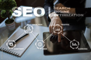 SEO. Search Engine optimization. Digital online marketing andInetrmet technology concep
