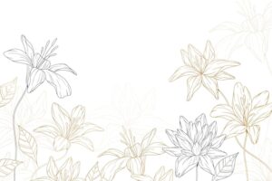 Abstract hand drawn flowers background