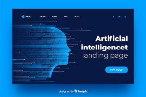 Artificial intelligence fading face landing page