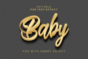 Baby 3d text effect