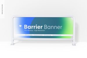 Barrier banner mockup, front view