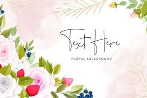 Beautiful hand drawing flower and fruit background design