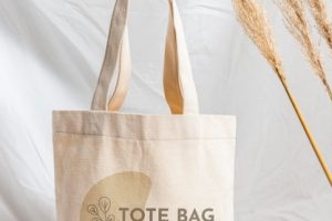 Beautiful textile tote bag mockup
