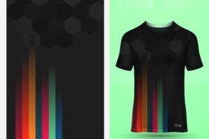 Black t shirt design sport jersey mockup template