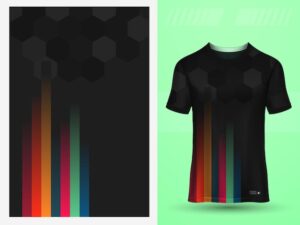 Black t shirt design sport jersey mockup template