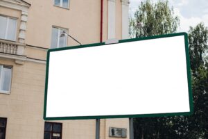 Blank billboard in the city