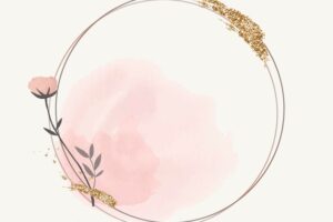 Blooming round floral frame