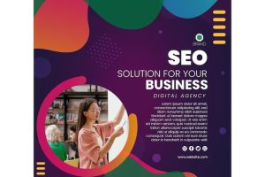 Business solution squared flyer template