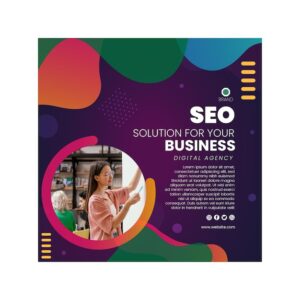 Business solution squared flyer template