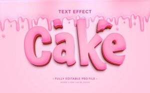 Cake text effect design