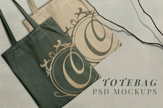 Canvas tote bag mockup psd in luxury style
