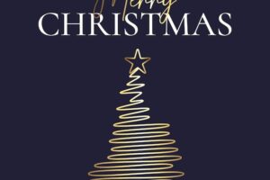 Christmas card background with scribble tree design