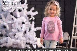 Christmas kid sweatshirt mock up