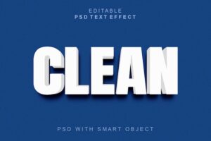 Clean 3d editable text effect