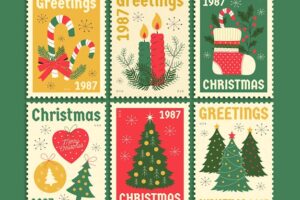 Collection of retro christmas stamps