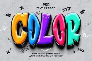 Color graffiti style editable text effect