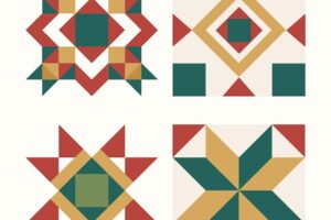 Colorful christmas tiles geometrical design vector
