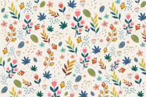 Colorful ditsy floral print background
