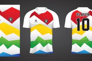 Colorful football jersey sport design template