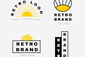Colorful minimal logo collection in retro style