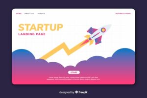 Colorful startup landing page