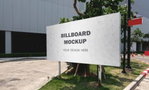 Commercial billboard mockup display outdoor