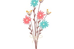 Cute bouquet of flowers, vector illustration in flat style