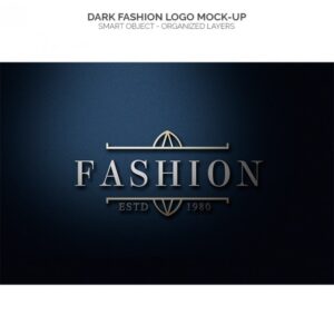 Dark fashion logo mock up