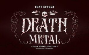 Death metal text effect template design