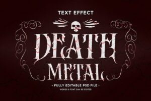 Death metal text effect template design