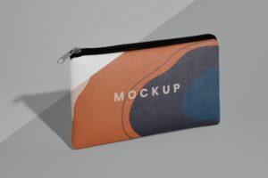 Flat canvas pouch mockup design