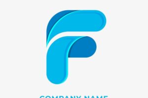 Flat design letter f logo template
