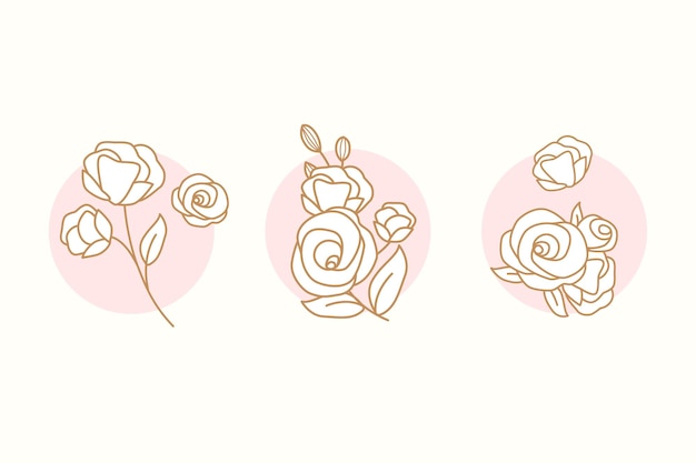 Floral doodle collection