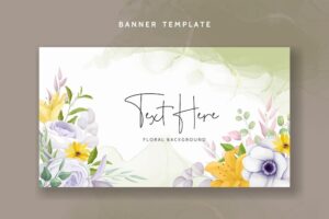 Floral wreath web banner template
