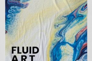 Fluid art poster  on the wall diy experimental art