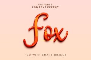 Fox 3d text effect