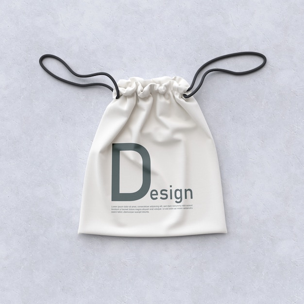 Front view of textile bag mockup
