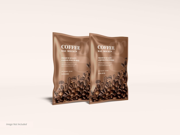Glossy paper coffee bag branding mockup