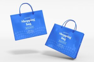Glossy shopping bag branding mockup