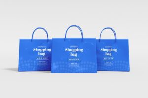 Glossy shopping bag branding mockup
