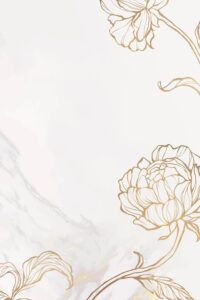 Gold floral outline on marble background vector