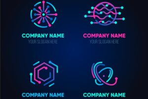 Gradient technology logo template collection