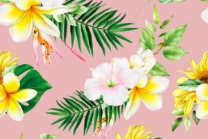 Hand drawing summer floral seamless pattern design