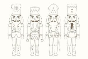 Hand drawn christmas nutcrackers collection